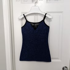 BEYOND YOGA Blue Spacedye Mesh Inset Active Bra Cami Size XL