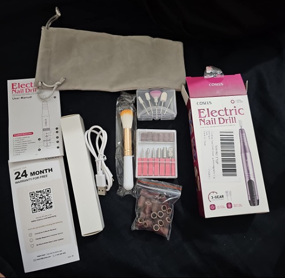 Cordless Nail Drill Electric File: Professional for Acrylic Gel Dip Powder Nails