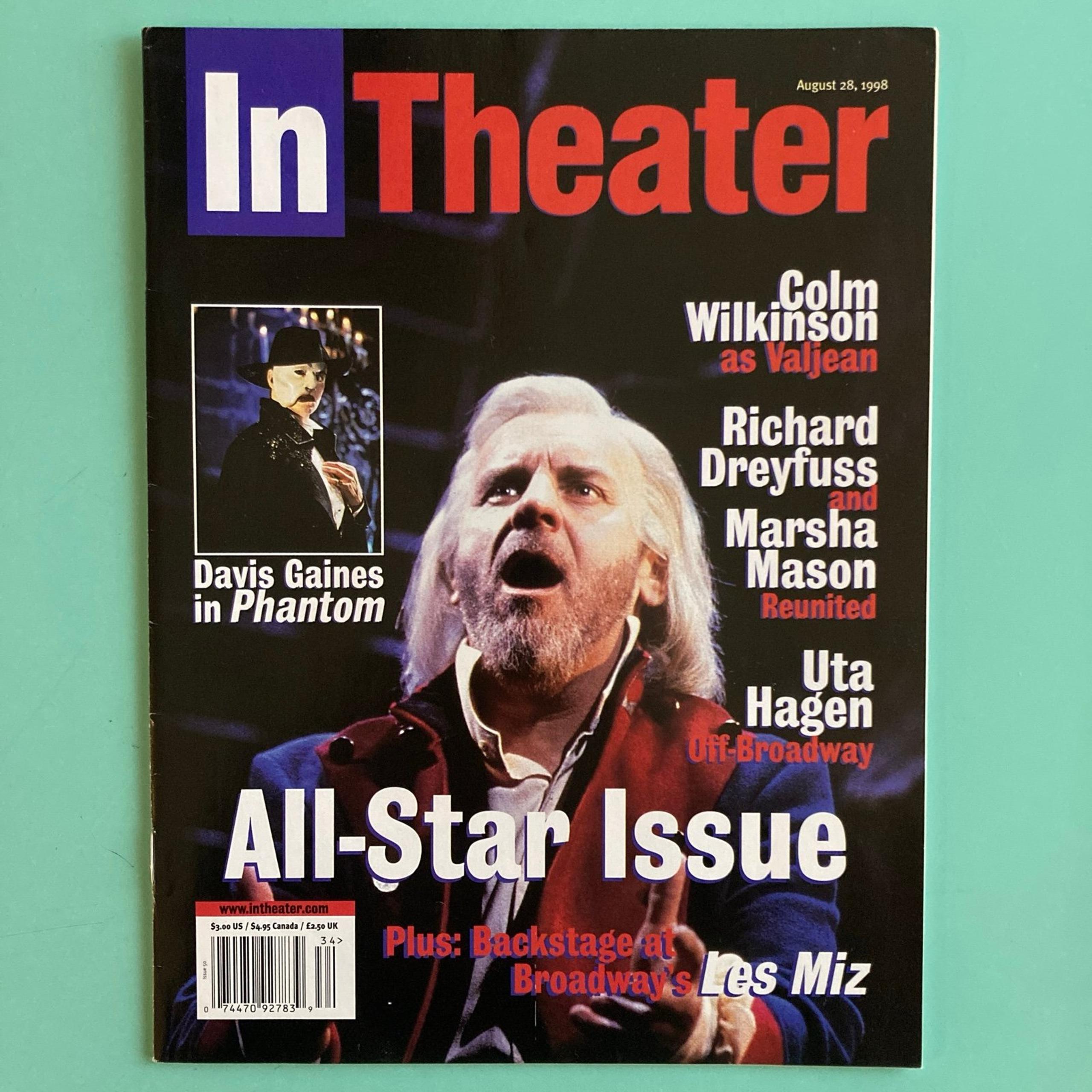 Colm Wilkinson Les Miserable  In theater Magazine August 28 1998 - Davis Gaines