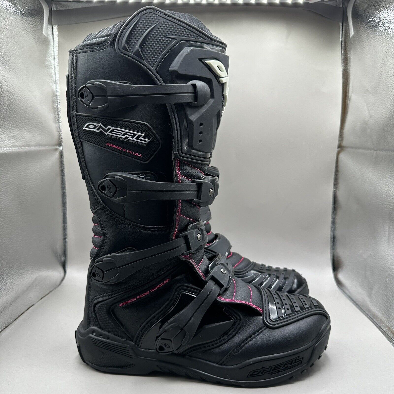 O'Neal Element MX Off Road Dirt Bike Boots Black/Pink Women US 10/ EU 41