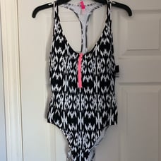 NWT RARE Vintage Pink Victoria's Secret zip front high cut leg one piece Medium
