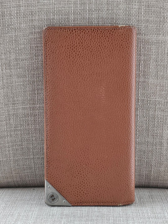 Renoma Paris Long Wallet Brown Leather Card Holder Clutch Purse Made in France