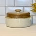 Vintage McCoy Pottery Casserole Bean Pot Crock Drip Glaze Speckled Stoneware