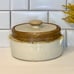 Vintage McCoy Pottery Casserole Bean Pot Crock Drip Glaze Speckled Stoneware