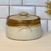 Vintage McCoy Pottery Casserole Bean Pot Crock Drip Glaze Speckled Stoneware