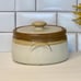 Vintage McCoy Pottery Casserole Bean Pot Crock Drip Glaze Speckled Stoneware