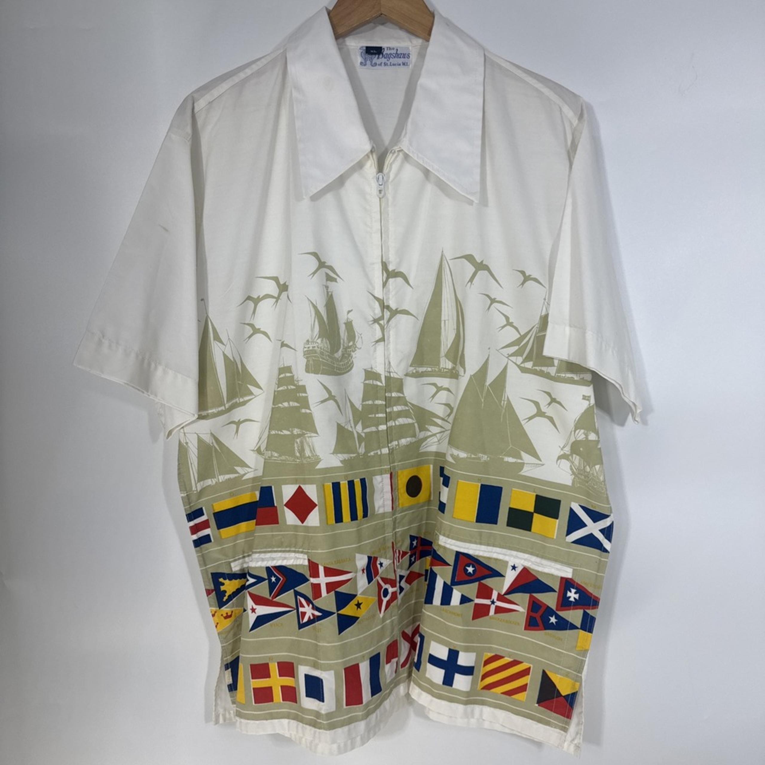 The Bagshaws of St Lucia Vtg Boat Nautical Maritime Men's Shirt Size XL