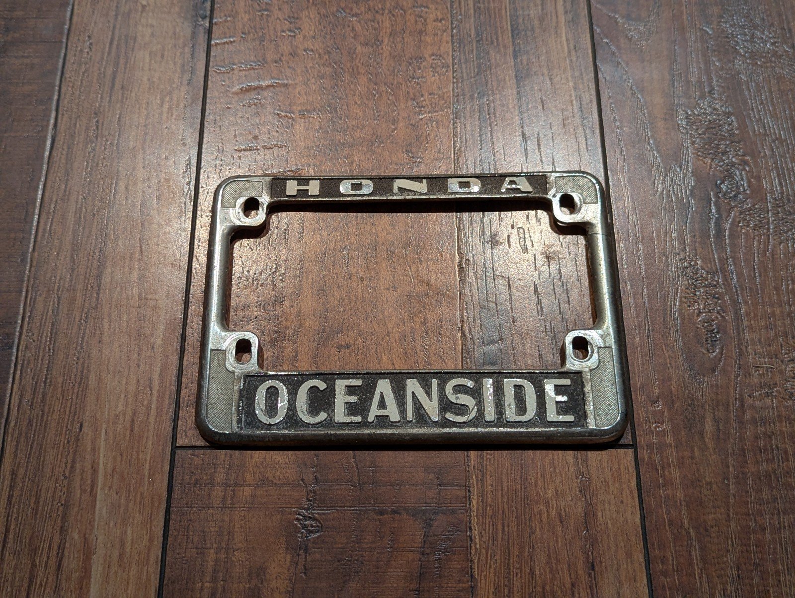 RARE Oceanside San Diego Honda California Motorcycle Metal License Plate Frame