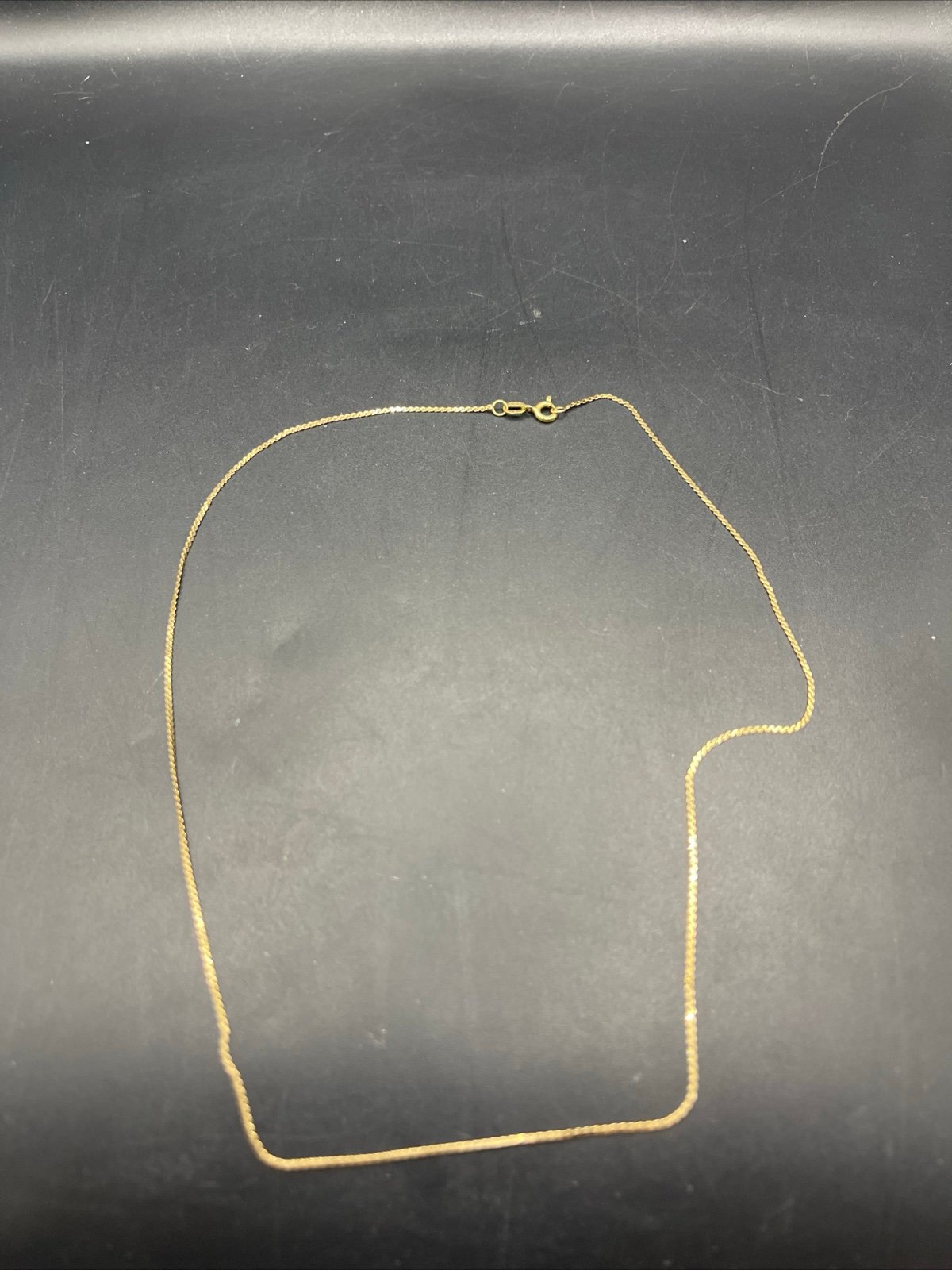 Necklace 18k Gold Flat Chain 062424bA@@
