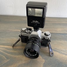 Vintage Canon AE-1 Program AE1 35mm Film Camera w/Zoom Lens 35-70mm & Flash (K7)