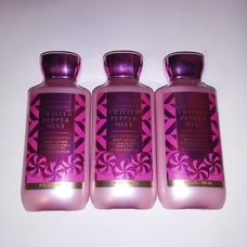 Set of 3 Bath and Body Works Lotion Twisted Peppermint Shea Butter + Coconut Oil