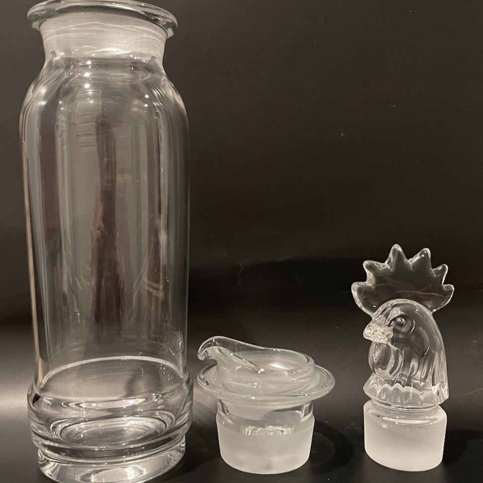 Vintage Rooster Art Glass Cocktail Shaker 14” Home Bareware Mixology