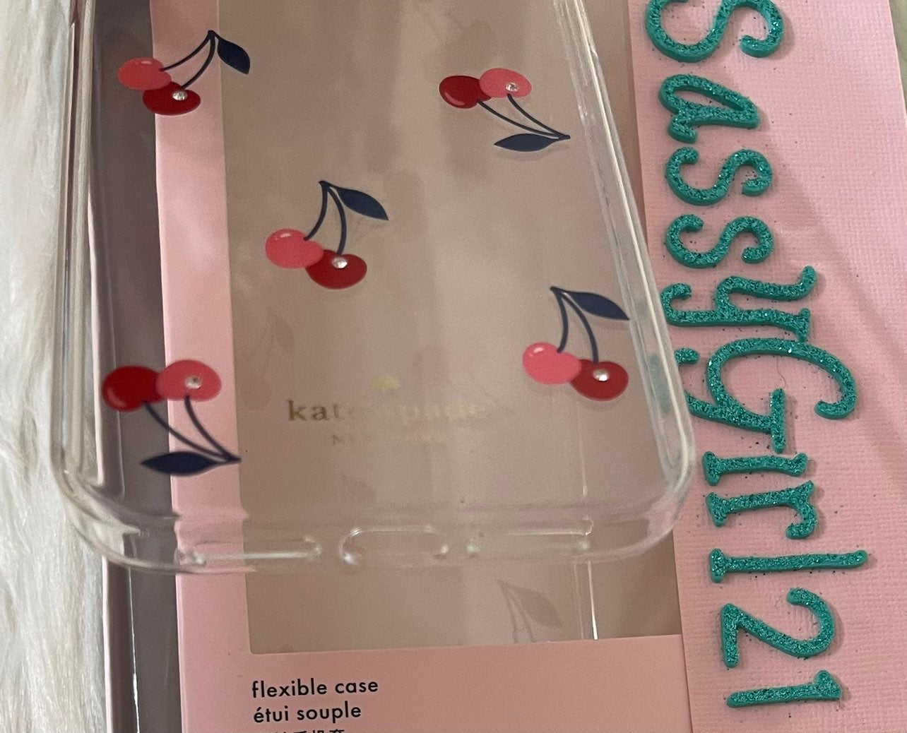 Kate Spade Cherries jeweled Phone Case for iPhone 13 shops PRO MAX