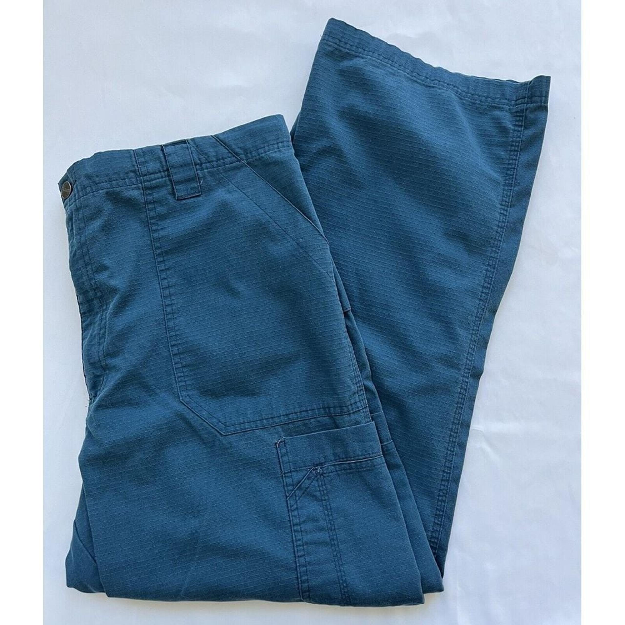 Carhartt Cargo Pants Mens XL Blue Elastic Waist Relaxed Straight Logo C54108