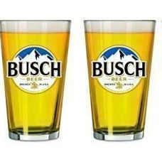 Busch Light Signature 16 Ounce Pint Glass - Set of 4