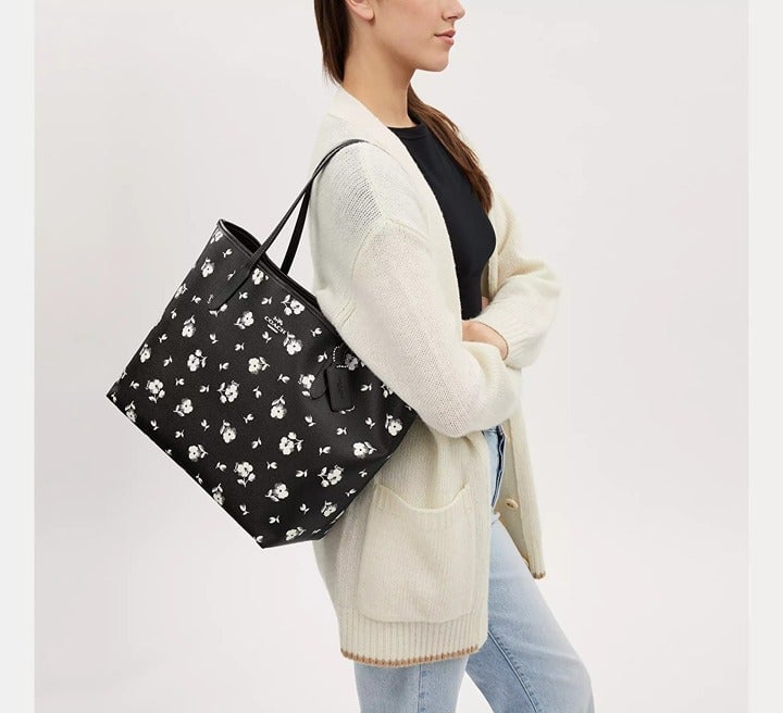 Coach City Tote With Floral Print