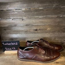 Mens Timberland Dark Brown Leather Cap Toe Oxford Shoes Size 12 M GUC