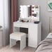 Vanity Table with 10 Dimmable Lighted Mirror Drawer and Shelves for Women Makeup