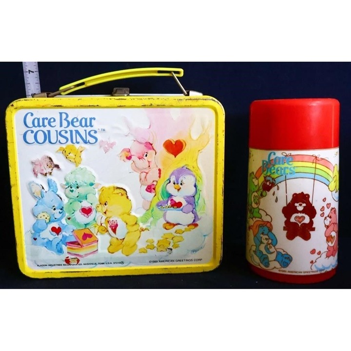 Vintage metal Care Bear Cousins lunchbox & thermos