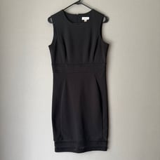 Calvin Klein sz 8 black work career sheath midi dress