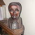 Handmade Hand Carved Wood Busts J Alberdi Mid-Century Carving Old Man & Woman