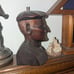 Handmade Hand Carved Wood Busts J Alberdi Mid-Century Carving Old Man & Woman