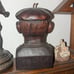 Handmade Hand Carved Wood Busts J Alberdi Mid-Century Carving Old Man & Woman