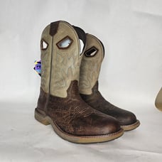 New Double-H Brand Men’s Boots, Size 11.5 D, Brown and Cream Color,DH5385.