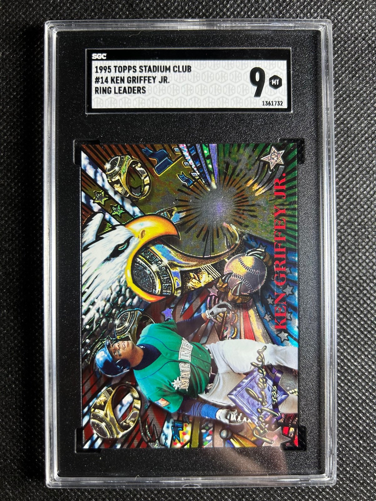 1995 Topps Stadium Club Ring Leaders Ken Griffey Jr Sgc 9