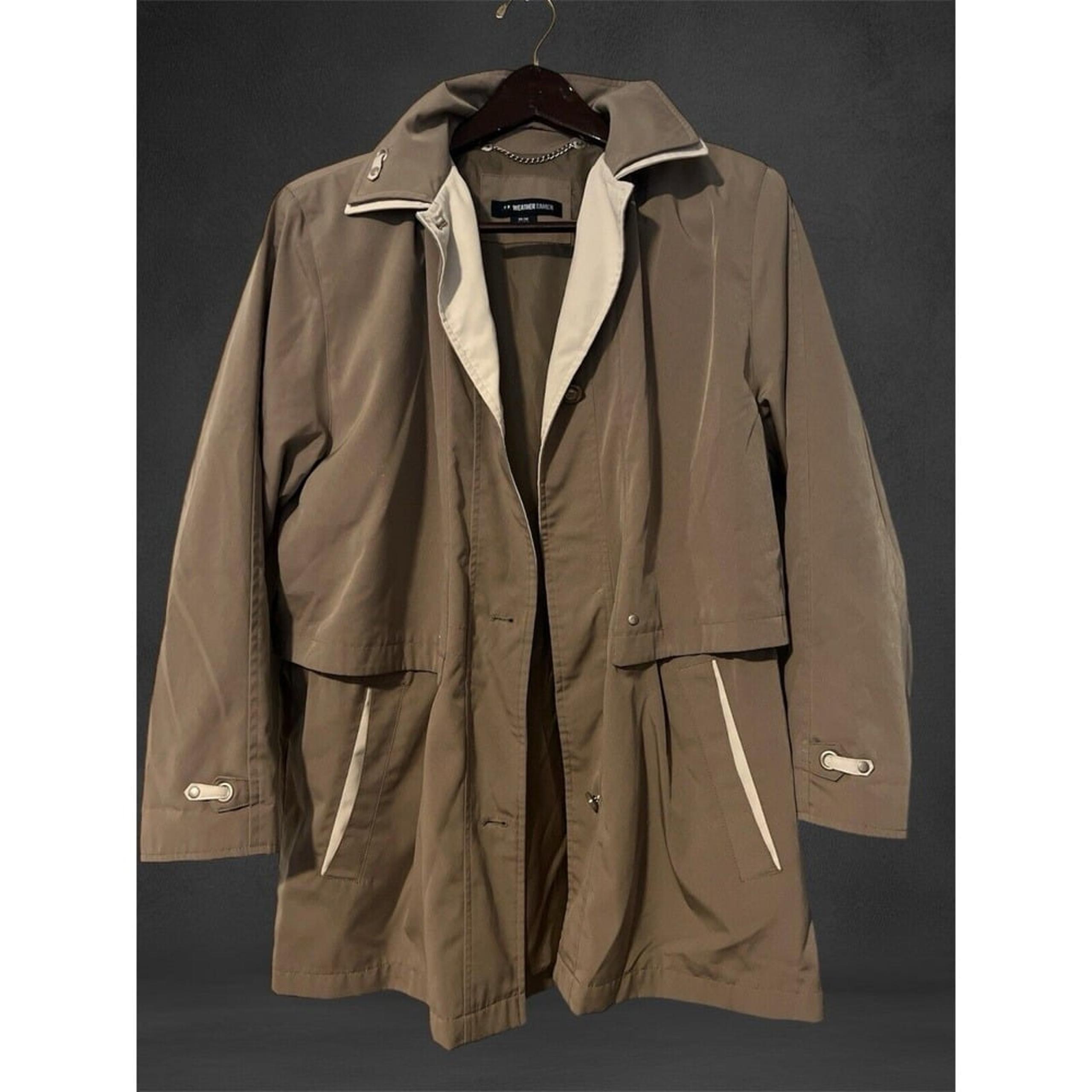 Parka Coat Size M Khaki Tan Soft Fully Lined Jacket Weather Tamer Poly/Nylon