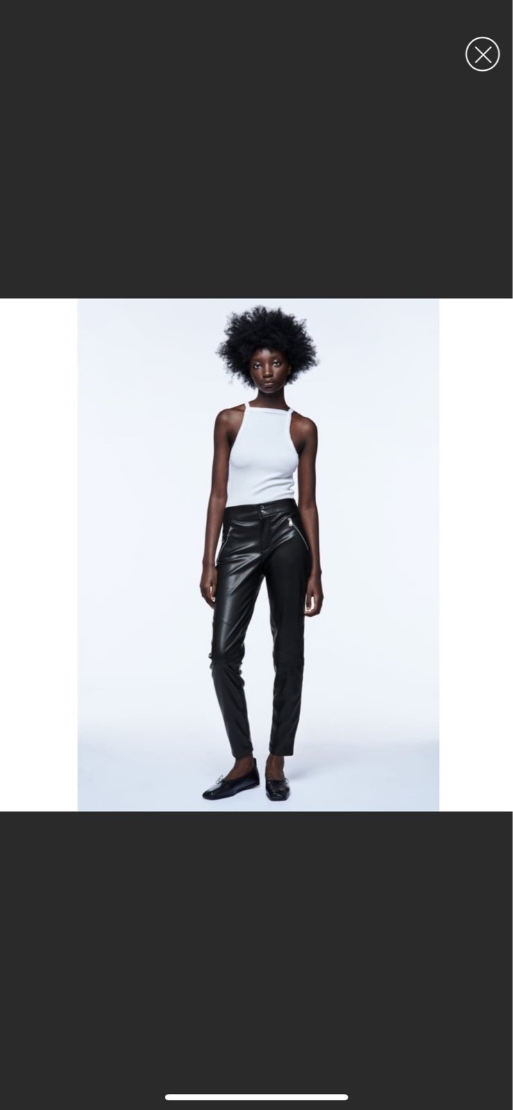 Zara The Biker Faux Leather Zippered Pant Size 6