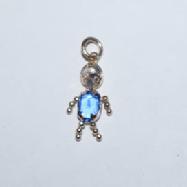 Sept Birthday Blue Charm 10k Yellow Gold m22125b