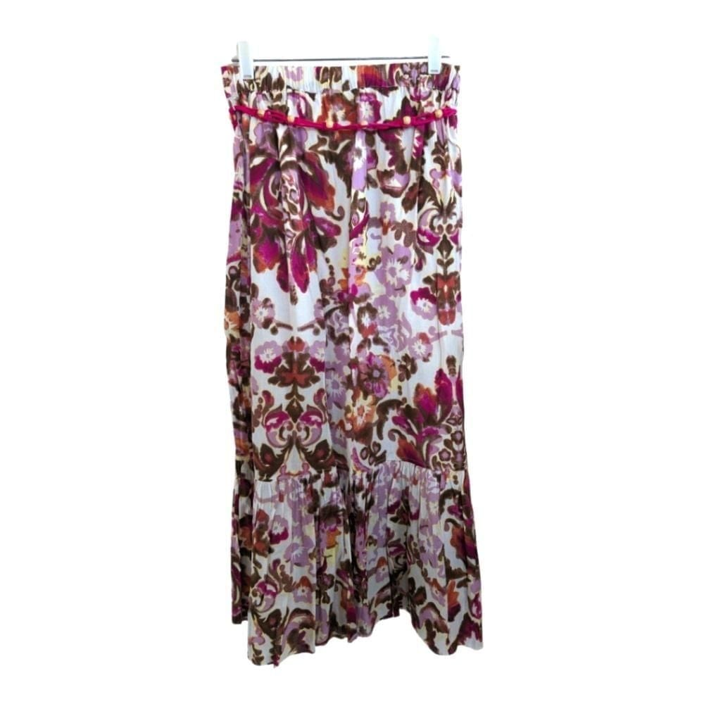Voyage Mediterranean Capri Floral Tiered Skirt and Wrap Size Small Small flaw