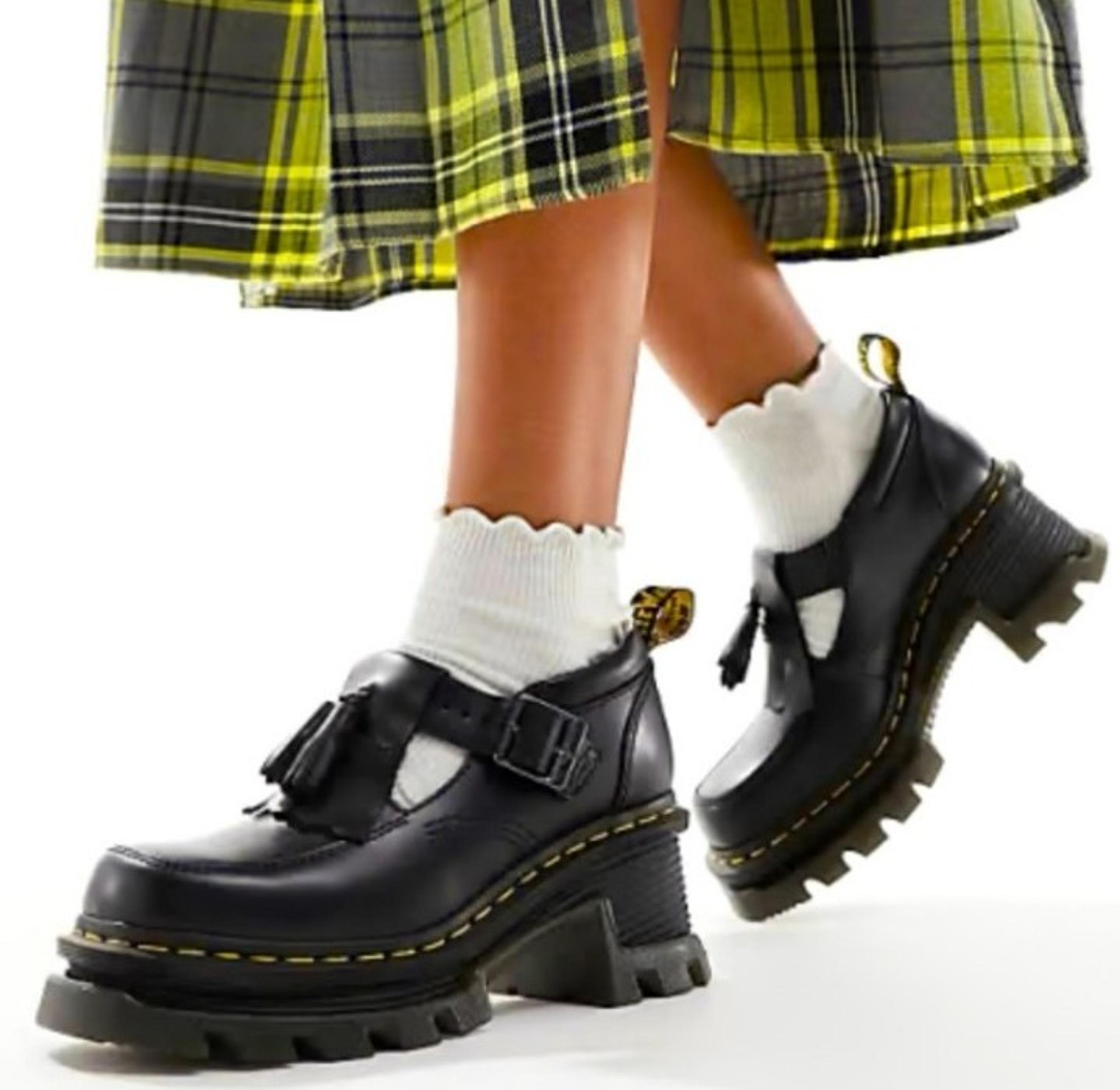 Dr Martens Corran Wednesday Chunky Platform Loafer Black Women 8 Goth Punk