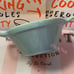 Le Creuset Peppermint Cassoulet Snack Serving Bowl w/ Handles Rare Authentic