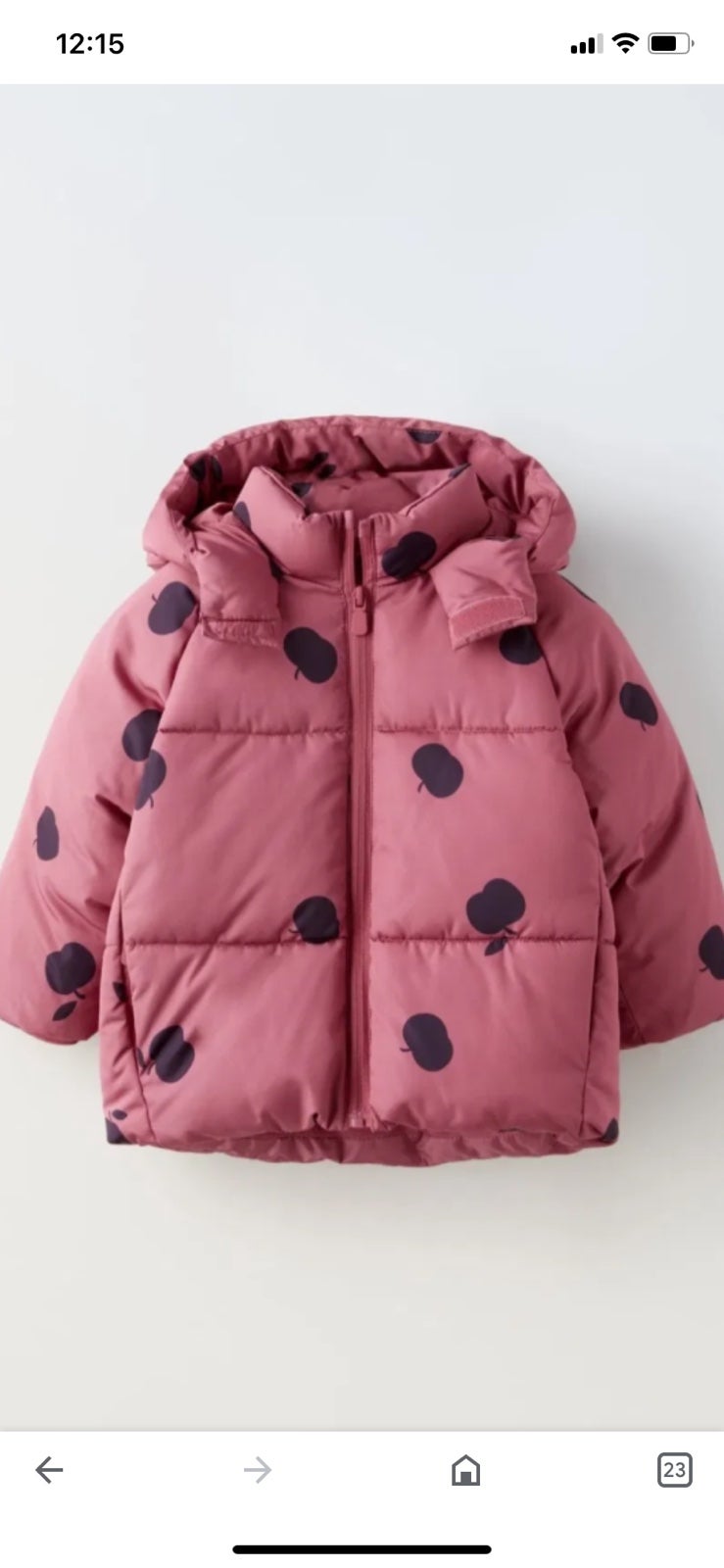 ZARA baby girl WATER REPELLENT PUFFER JACKET - Pink