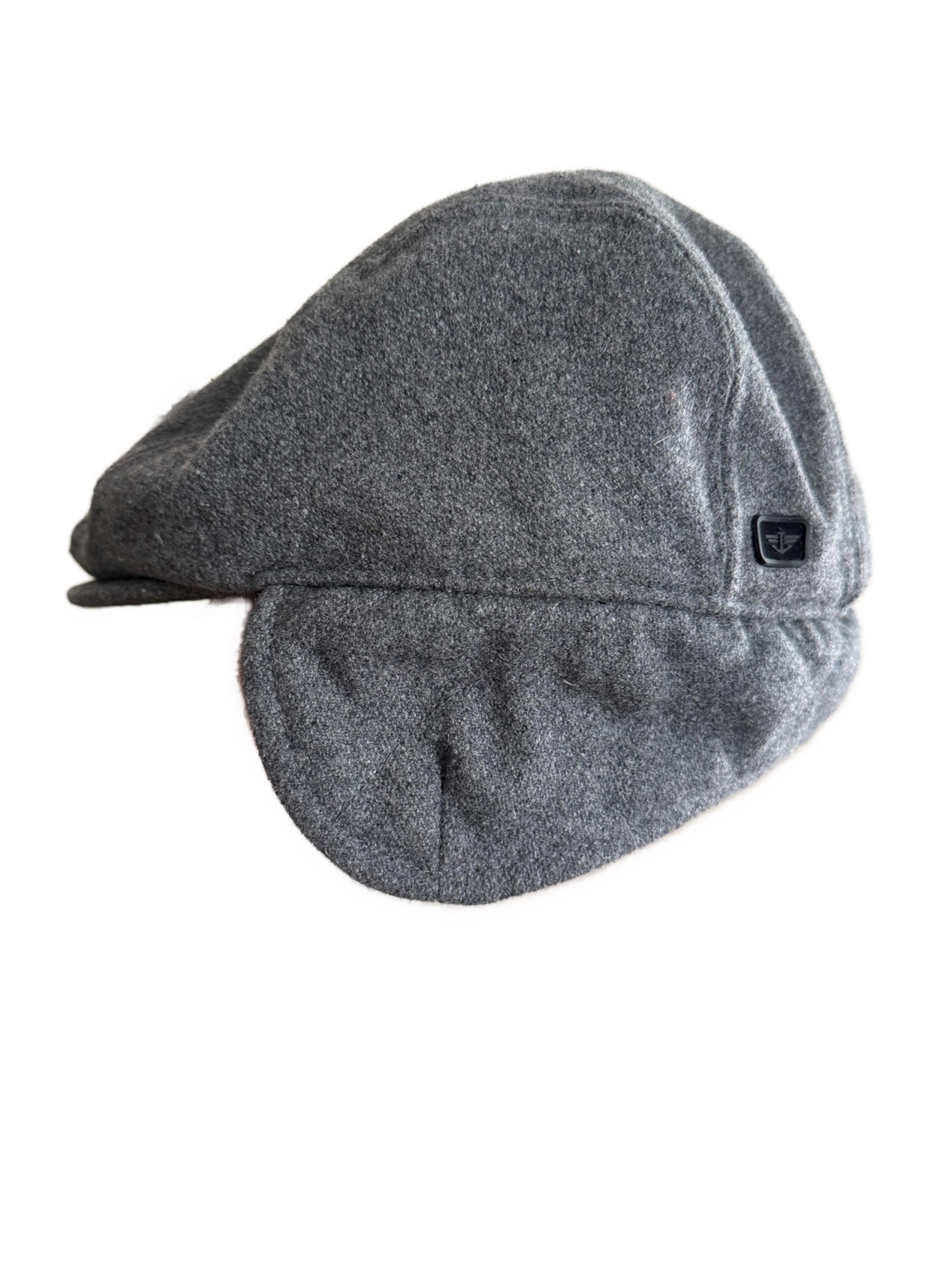 Dockers Men's Ivy Newsboy Hat, Fold down ear flaps, gray