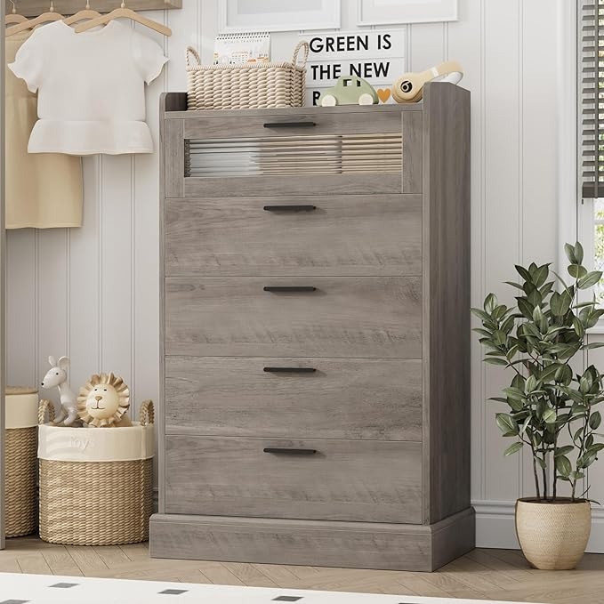 Modern 5 Drawer Dresser for Bedroom