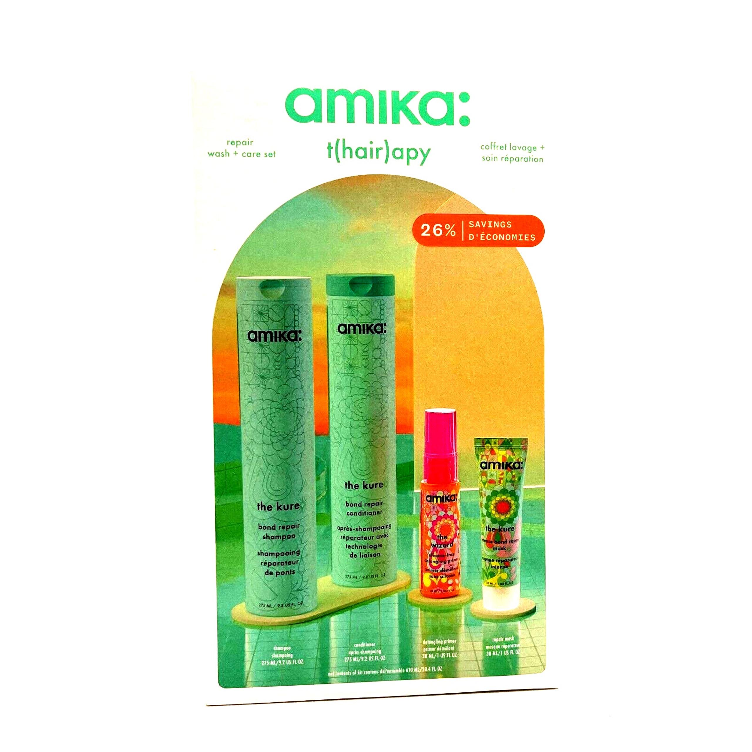 Amika Repair Wash + Care Set (Shampoo/Conditioner/Primer/Mask)