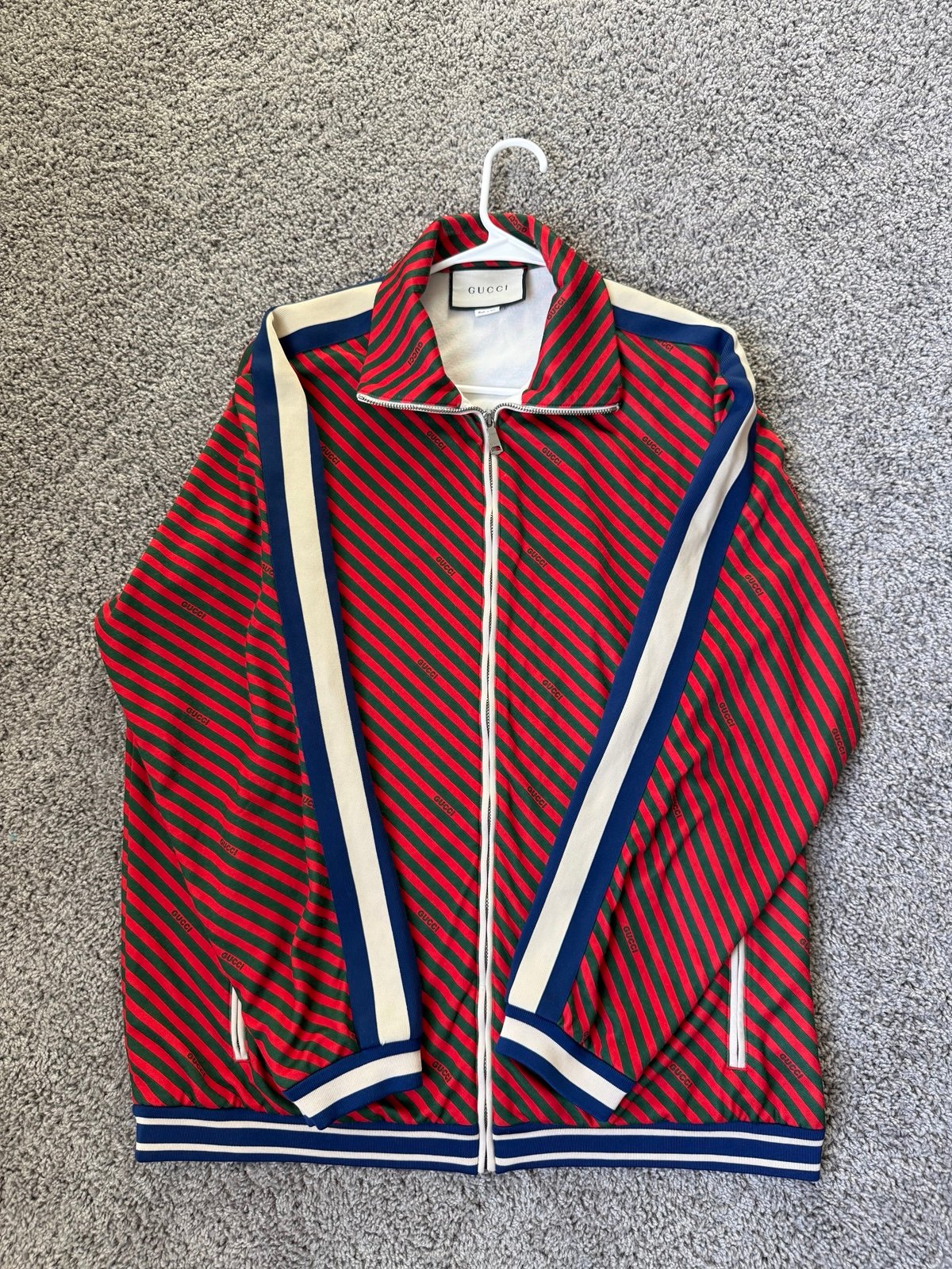 Gucci Mens Diagonal Stripe Track Jacket, Size L