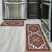 Red Kitchen Rugs Sets of 2 Boho Kitchen Rug Mat Washable Non-Slip Kitchen Rugs