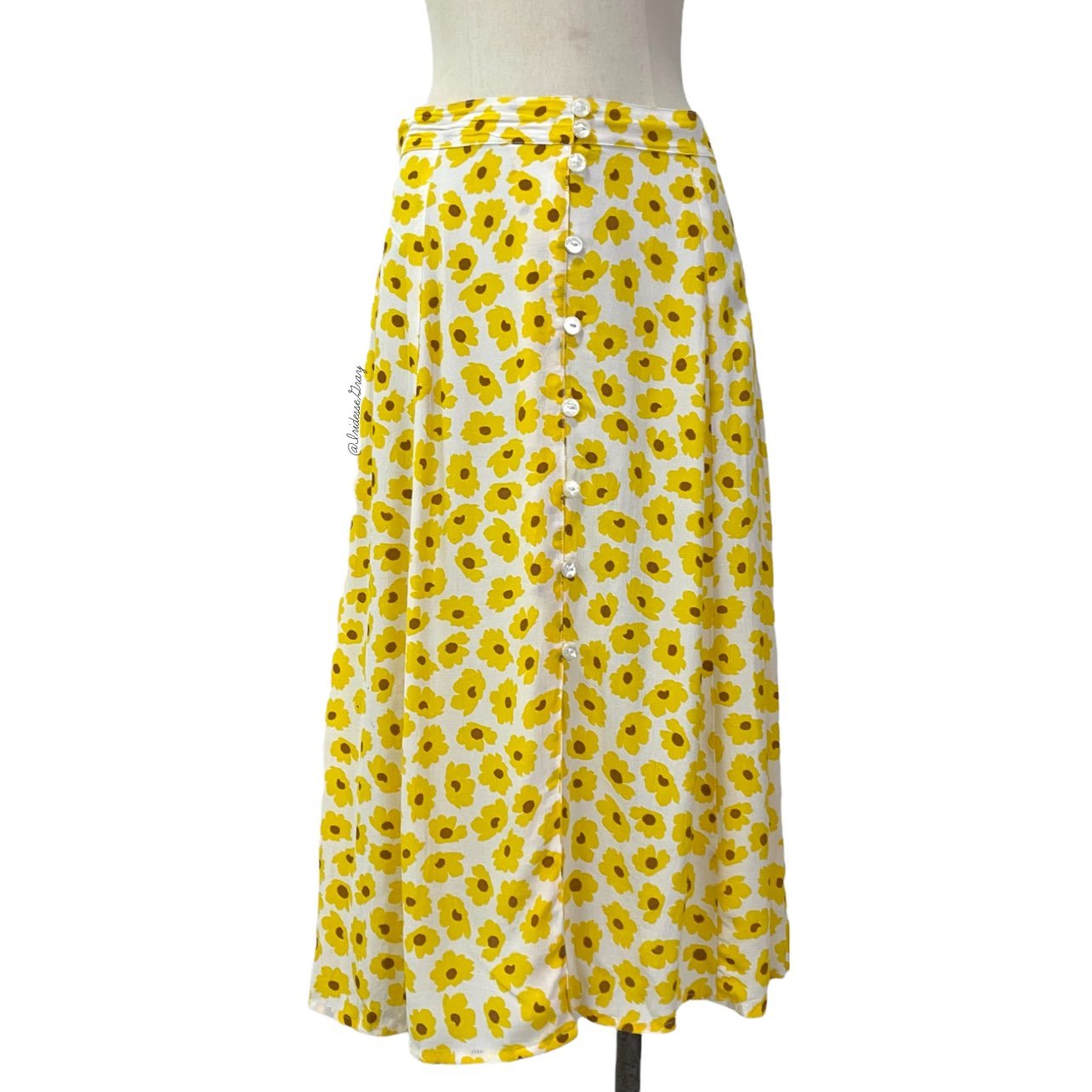 Faithfull the Brand- Marin Marigold Floral Midi Skirt Size Medium (6)