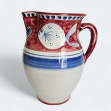 Italian Pitcher Solimene Vietri Campagna Pesce (Fish) Motif