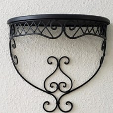 Vtg. Half Moon Wall Shelf