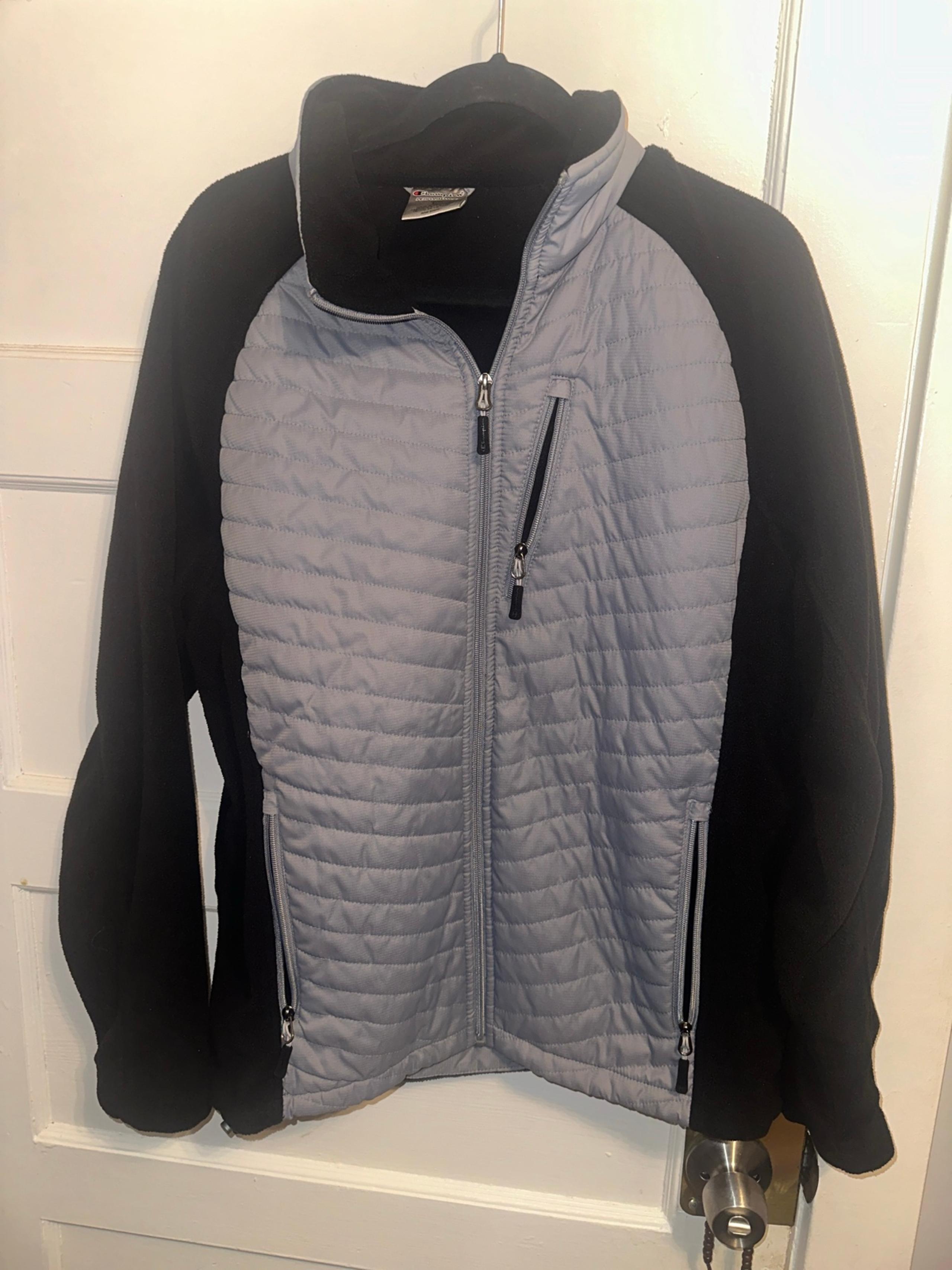 Champion Performance Mens  Large Black & Gray Fleece Full Zip Jacket