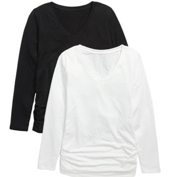 Old Navy MATERNITY Women's Fitted V-Neck Long Sleeve Shirts. Pack of 2. Size XL.