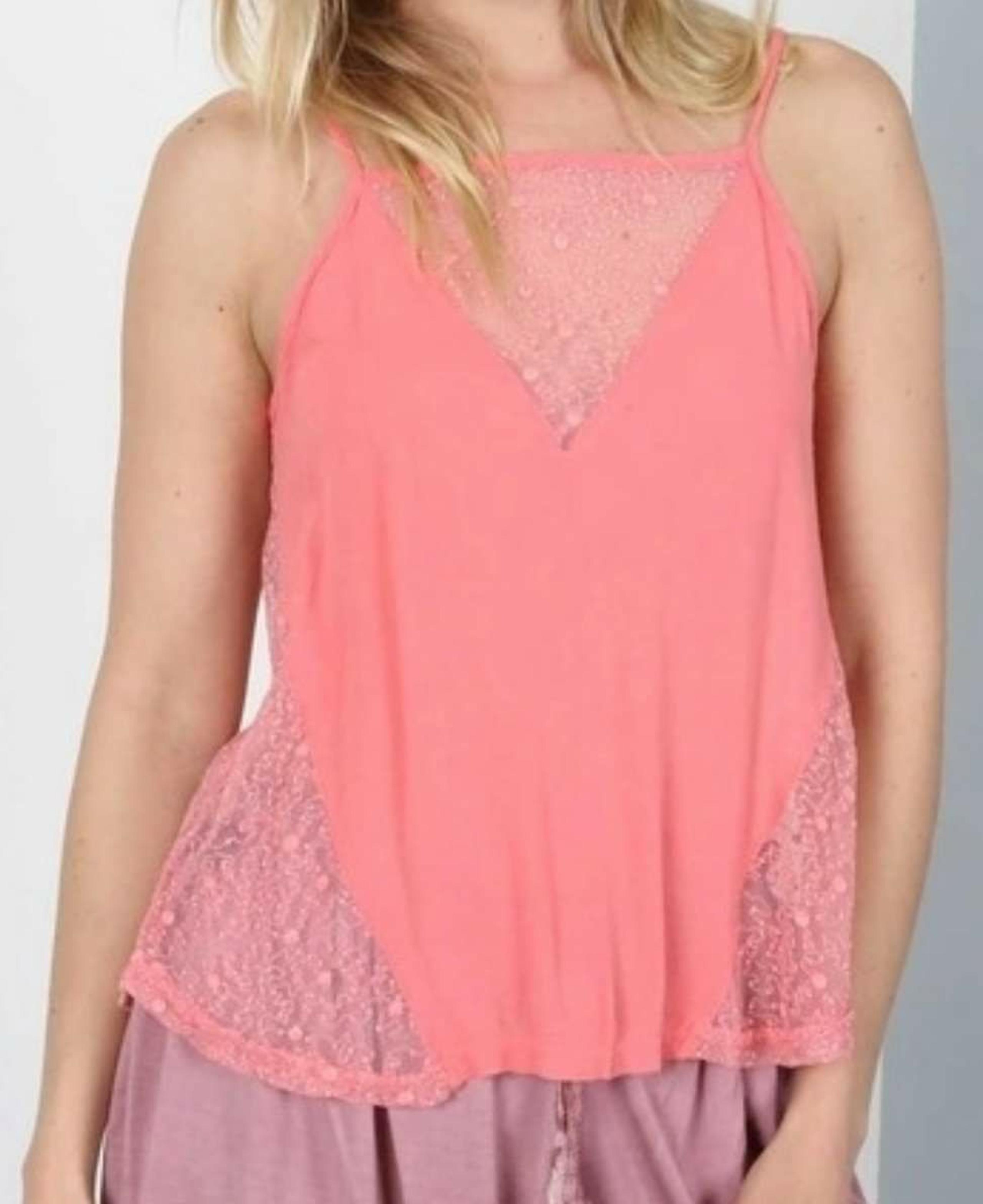 Pink Tie Back Tank