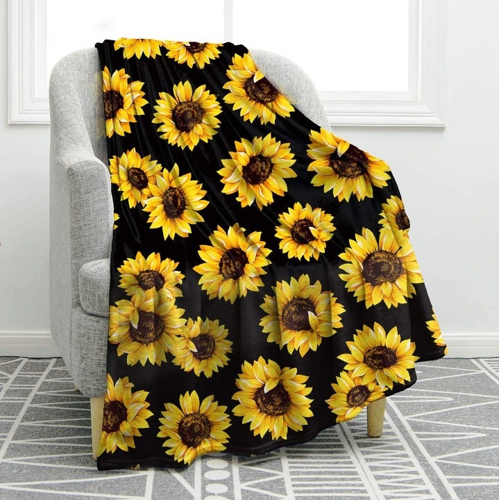 Sunflower Gifts Blanket, Double Sided Print Throw Soft Warm Lightweight 50 x60