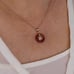 Pendant Only 14k Yellow Gold Natural Red Jade Blessed Chinese Character Pendant
