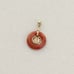 Pendant Only 14k Yellow Gold Natural Red Jade Blessed Chinese Character Pendant